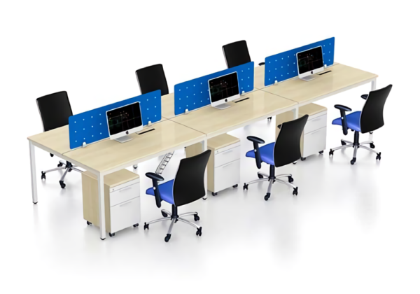 Module Bàn Làm Việc 6 Người Vách Ngăn Sắt – CBLVVP09