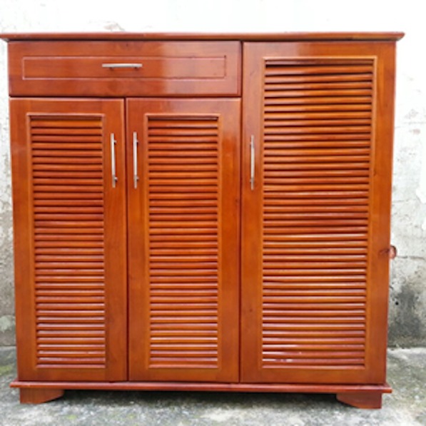 Tủ Giầy 3 Cánh Gỗ Cao Su Tự Nhiên - TGVP02 8 Tủ Giầy 3 Cánh Gỗ Cao Su Tự Nhiên - TGVP02
