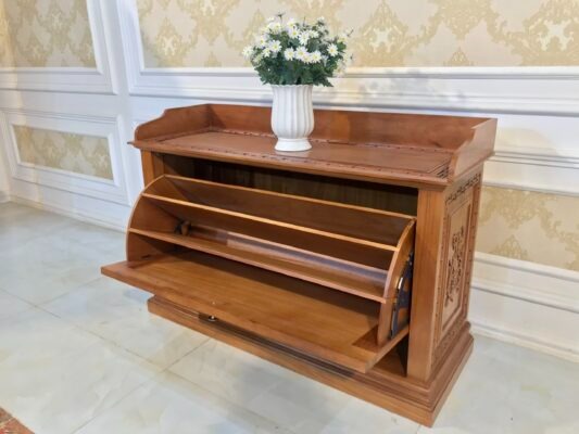 Tủ Giày Gỗ Gõ Đỏ Cánh Lật Thông Minh - TGVP19 8 Tủ Giày Gỗ Gõ Đỏ Cánh Lật Thông Minh - TGVP19