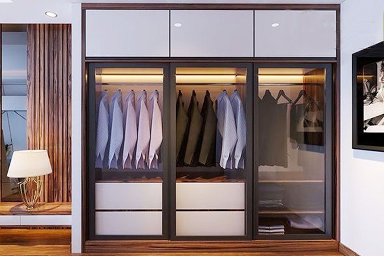 Tủ Quần Áo Cánh Kính Trượt Âm Tường Hiện Đại - TQAVP38 4 Tủ Quần Áo Cánh Kính Trượt Âm Tường Hiện Đại - TQAVP38