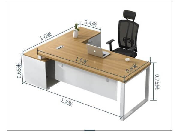 Bàn Giám Đốc Hiện Đại Chân Sắt Liền Tủ Phụ 1m6 – BGDVP57 9 ban giam doc chan sat hien dai 1