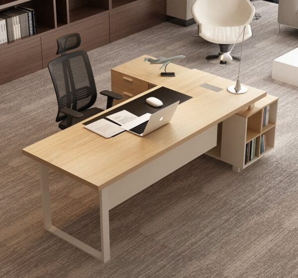 Bàn Giám Đốc Hiện Đại Chân Sắt Chữ U Yếm Ngắn 1m6 – BGDVP53 6 ban giam doc hien dai bgd21 1