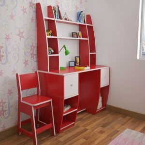 Bàn học màu đỏ cho các bé tiểu học