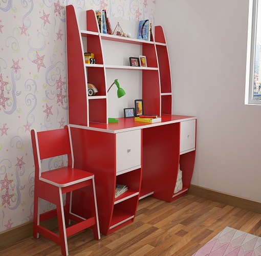 Bộ Bàn Học Màu Đỏ - BHSVP21 4 Bàn học màu đỏ cho các bé tiểu học