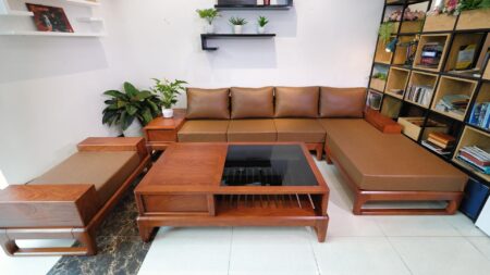 Sofa gỗ hương đá nguyên khối cao cấp – SGVP07