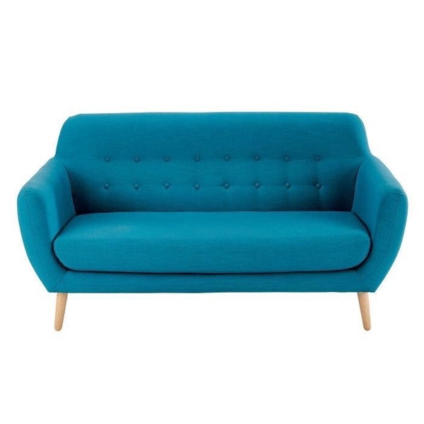 Sofa Bọc Vải Nỉ - SVVP13 4 Sofa văng nỉ xanh hiện đại