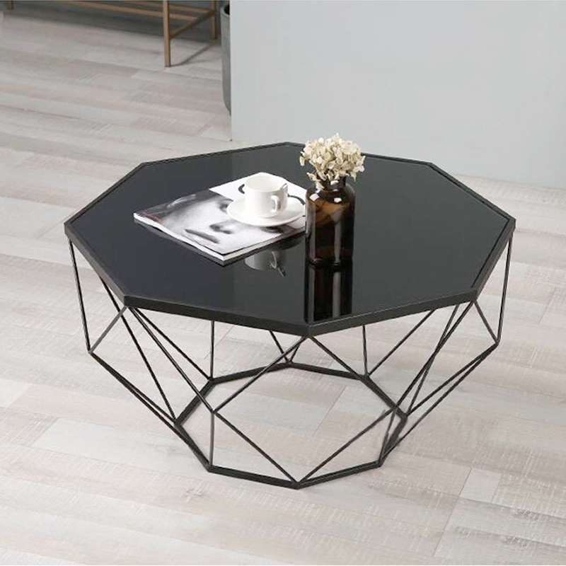 Bàn trà chân sắt hình lục giác - BTVP45