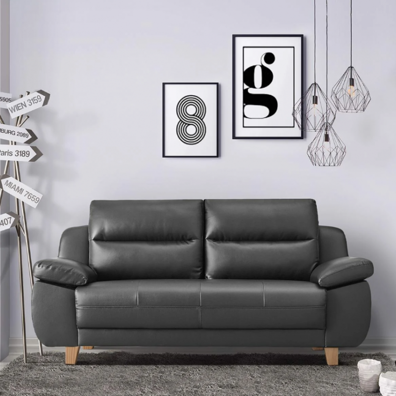 Ghế sofa da PU màu xám