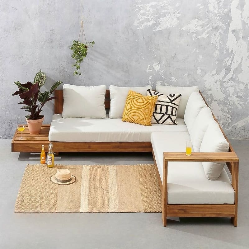 Sofa góc chữ L được làm từ chất liệu gỗ thông phong cách hiện đại - SPGVP04