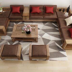 Sofa gỗ góc chữ U đẹp