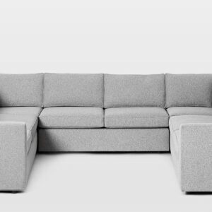 Sofa nỉ góc chữ U màu xám