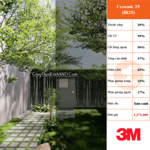 IR25- phim cách nhiệt 3m chính hãng Mỹ - Chuyên giành cho nhà kính - 3m building film