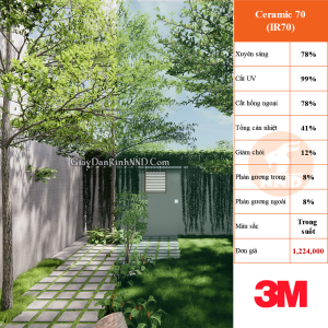 IR70- phim cách nhiệt 3m chính hãng Mỹ - Chuyên giành cho nhà kính - 3m building film
