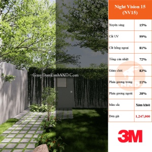 NV15- phim cách nhiệt 3m chính hãng Mỹ - Chuyên giành cho nhà kính - 3m building film