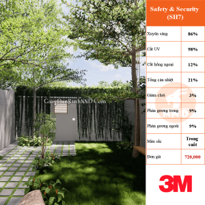 phim cách nhiệt 3m mã SH7 - phim an toàn chuyên giành nhà kính chính hãng USA