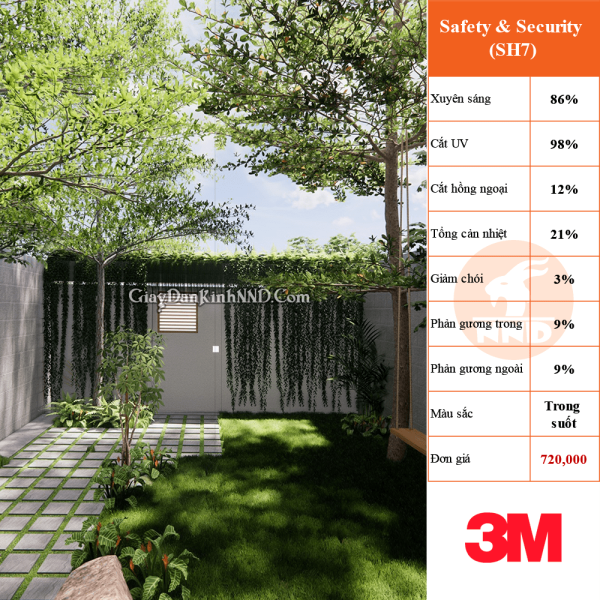phim cách nhiệt 3m mã SH7 - phim an toàn chuyên giành nhà kính chính hãng USA