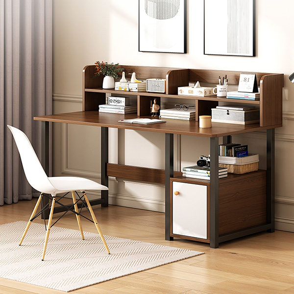 Mẫu bàn làm việc với giá sách liền và tủ đựng đồ dưới chân – BCSVP03