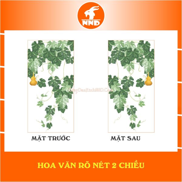 Mô tả hoa văn 2 mặt của bức tranh dán kính 3D mã TK-V1