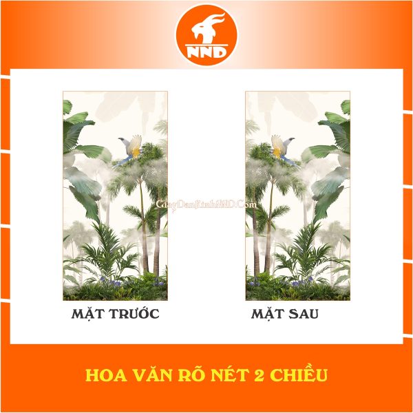 Mô tả hoa văn 2 mặt của bức tranh dán kính 3D mã TK-V3