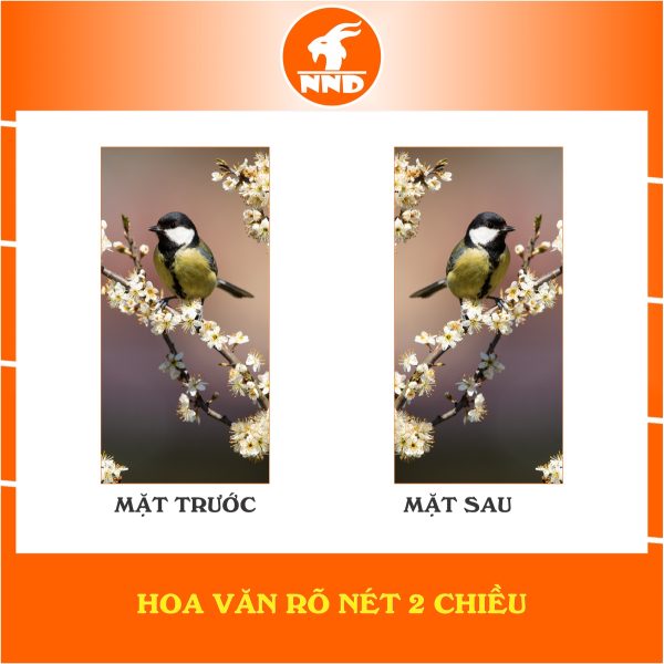 Mô tả hoa văn 2 mặt của bức tranh dán kính 3D mã TK-V30