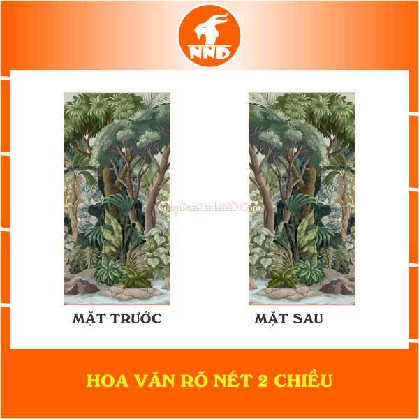 Mô tả hoa văn 2 mặt của bức tranh dán kính 3D mã TK-V8