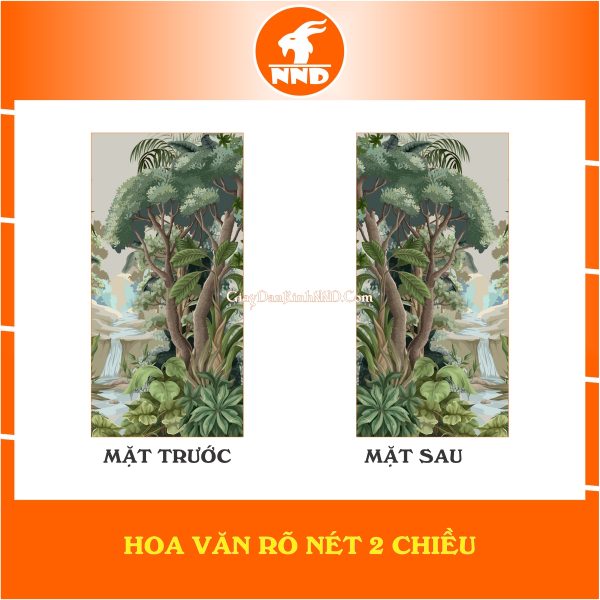 Mô tả hoa văn 2 mặt của bức tranh dán kính 3D mã TK-V9