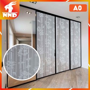 Giấy decal dán kính hình cây trúc trắng mã A0