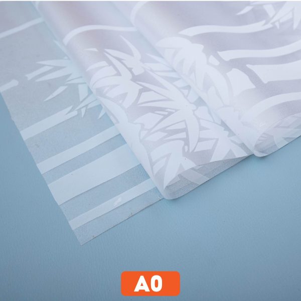Giấy decal dán kính hình cây trúc trắng mã A0
