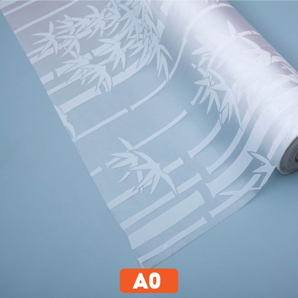 Giấy decal dán kính hình cây trúc trắng mã A0