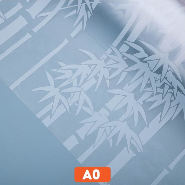 Giấy decal dán kính hình cây trúc trắng mã A0