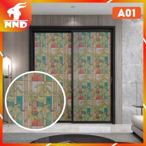 Giấy dán kính hình cây trúc già mã A01