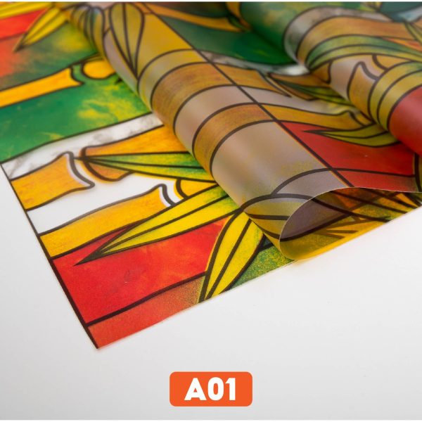Giấy dán kính hình cây trúc già mã A01