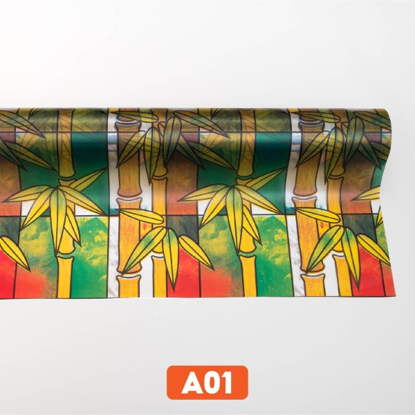 Giấy dán kính hình cây trúc già mã A01