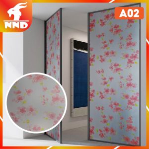 Giấy dán kính bông đào đỏ mã A02