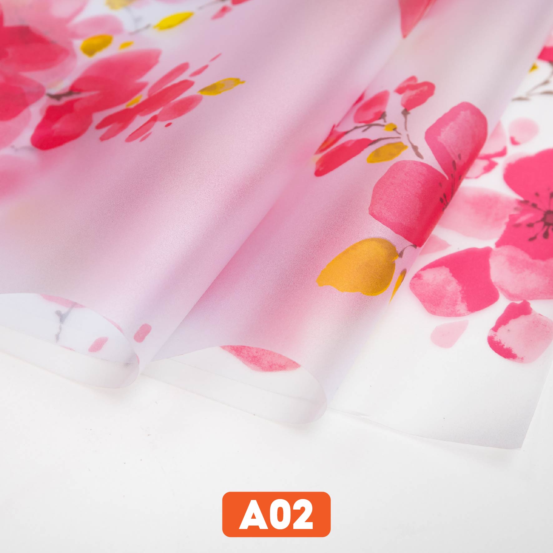Giấy dán kính bông đào đỏ mã A02
