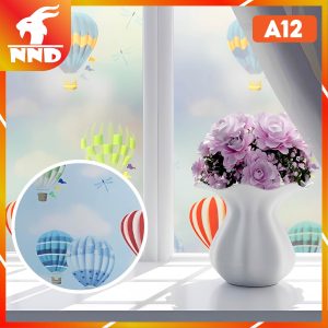 Giấy dán kính hoa văn hình khinh khí cầu mã A12
