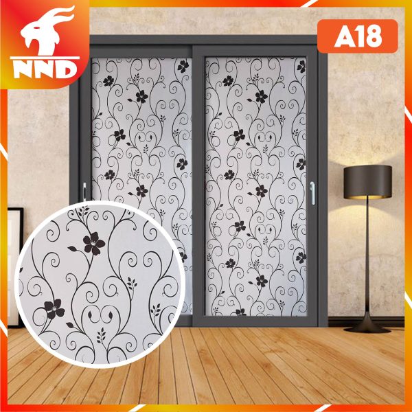 Giấy dán kính trang trí hoa dây đen mã A18