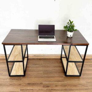 Bàn Làm Việc Khung Sắt Liền Kệ 1m4 - BLVVP76