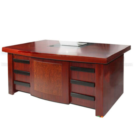 Bàn Giám Đốc Yếm Khối Vuông 3 Sọc Đen 1m6 – BGDVPXP04