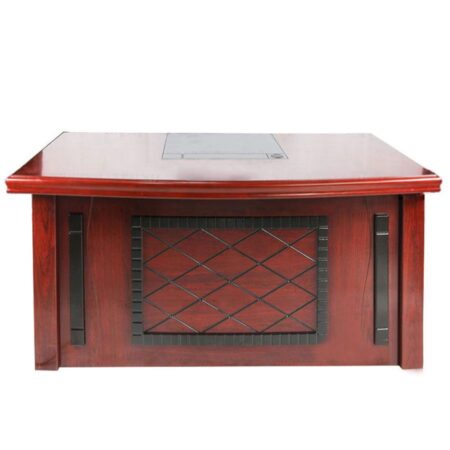 Bàn Giám Đốc Yếm Đen Kẻ Sọc Chéo 1m6 – BGDVPXP05