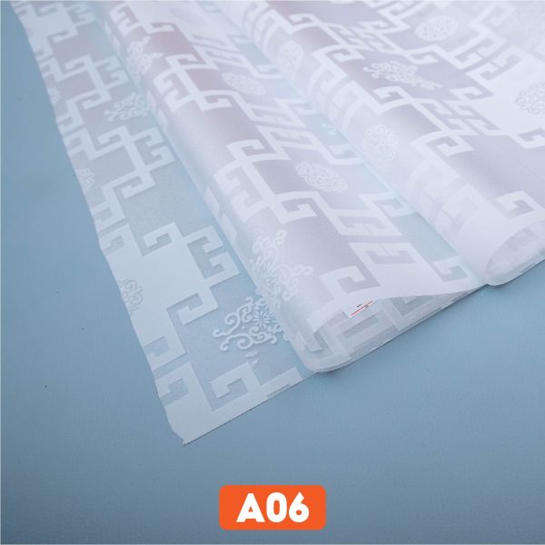 Giấy dán kính chữ thọ trắng mã A06