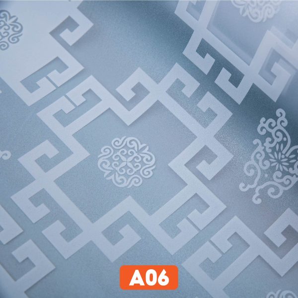 Giấy dán kính chữ thọ trắng mã A06