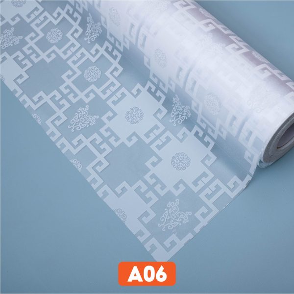 Giấy dán kính chữ thọ trắng mã A06