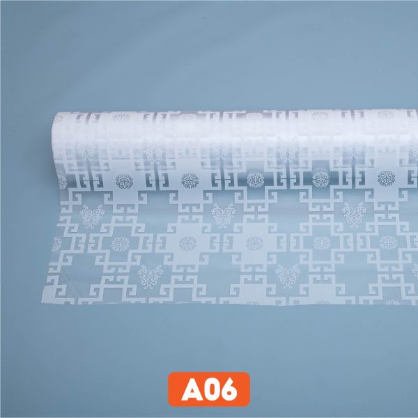 Giấy dán kính chữ thọ trắng mã A06