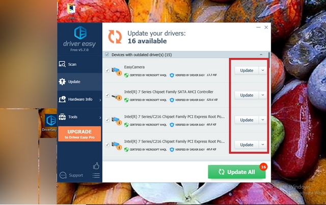 Cách cài và sử dụng Driver Easy đơn giản, chi tiết 9 Bấm “Update” ứng với từng Driver cập nhật