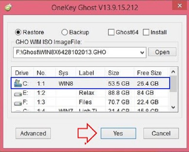Chia sẻ 2 cách Ghost Win 10 cực đơn giản và hiệu quả 6 Chọn ổ đĩa phân vùng