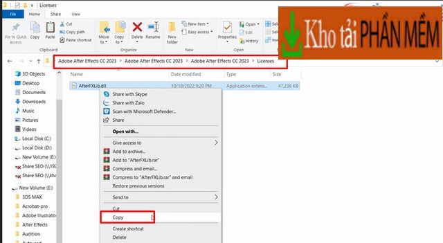 Cập Nhật Link Tải và Cách Cài đặt After Effects 2023 Miễn Phí 8 Copy file phần mềm