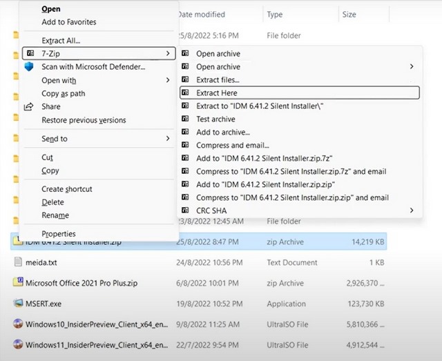 Cài đặt IDM Silent cực nhanh chỉ trong một nốt nhạc 3 Hãy giải nén file sau khi tải về.
