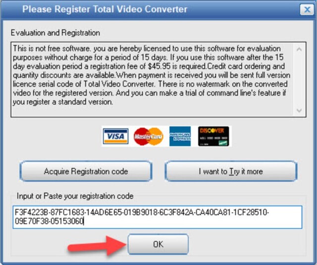 Hướng dẫn tải và cài đặt Total Video Converter đúng cách 11 Nhập vào ô trống mã code kích hoạt