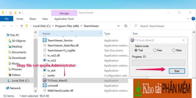 TeamViewer full crack - Giải pháp kết nối từ xa miễn phí 9 Tại đây, bạn nhấn vào Start để tool chạy